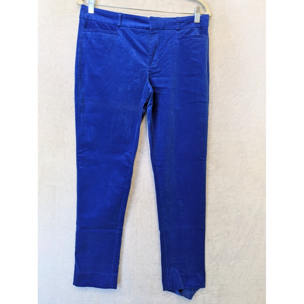 Banana Republic Sloan Pants Women's 6 Blue Velvet Slim Tapered Mid Rise Stretch